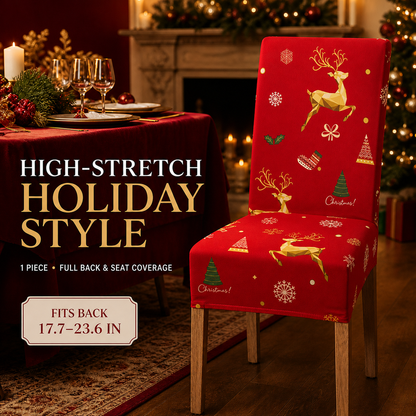 🎄Transform Your Dining Room in Seconds!🪑Christmas High-Stretch Dining Chair Cover