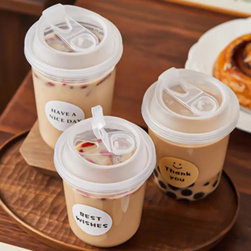 15OZ Heavy-Duty Disposable Coffee Cups with Sip Lids