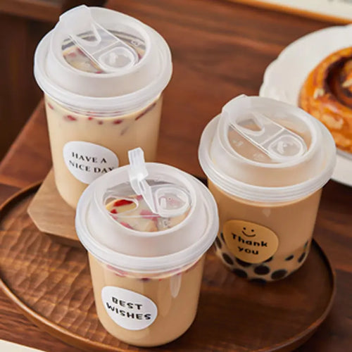 15OZ Heavy-Duty Disposable Coffee Cups with Sip Lids