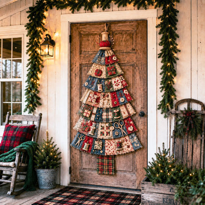 🎄 DIY Oversized Patchwork Christmas Tree Door Hanging Kit – 51" Holiday Craft ✨