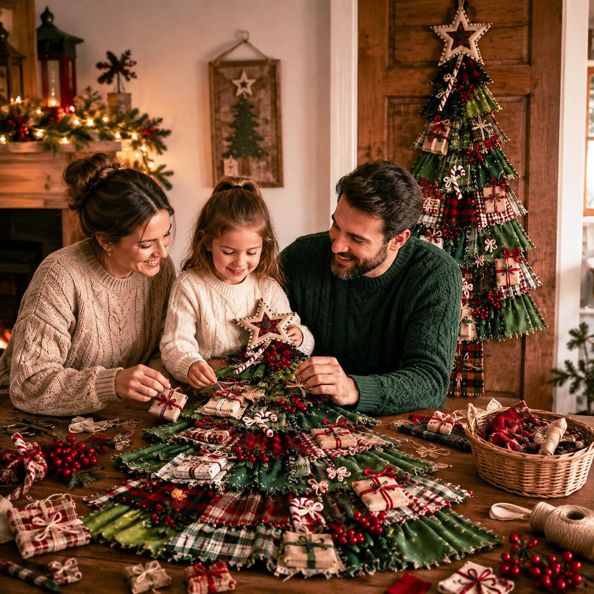 🎄 DIY Oversized Patchwork Christmas Tree Door Hanging Kit – 51" Holiday Craft ✨