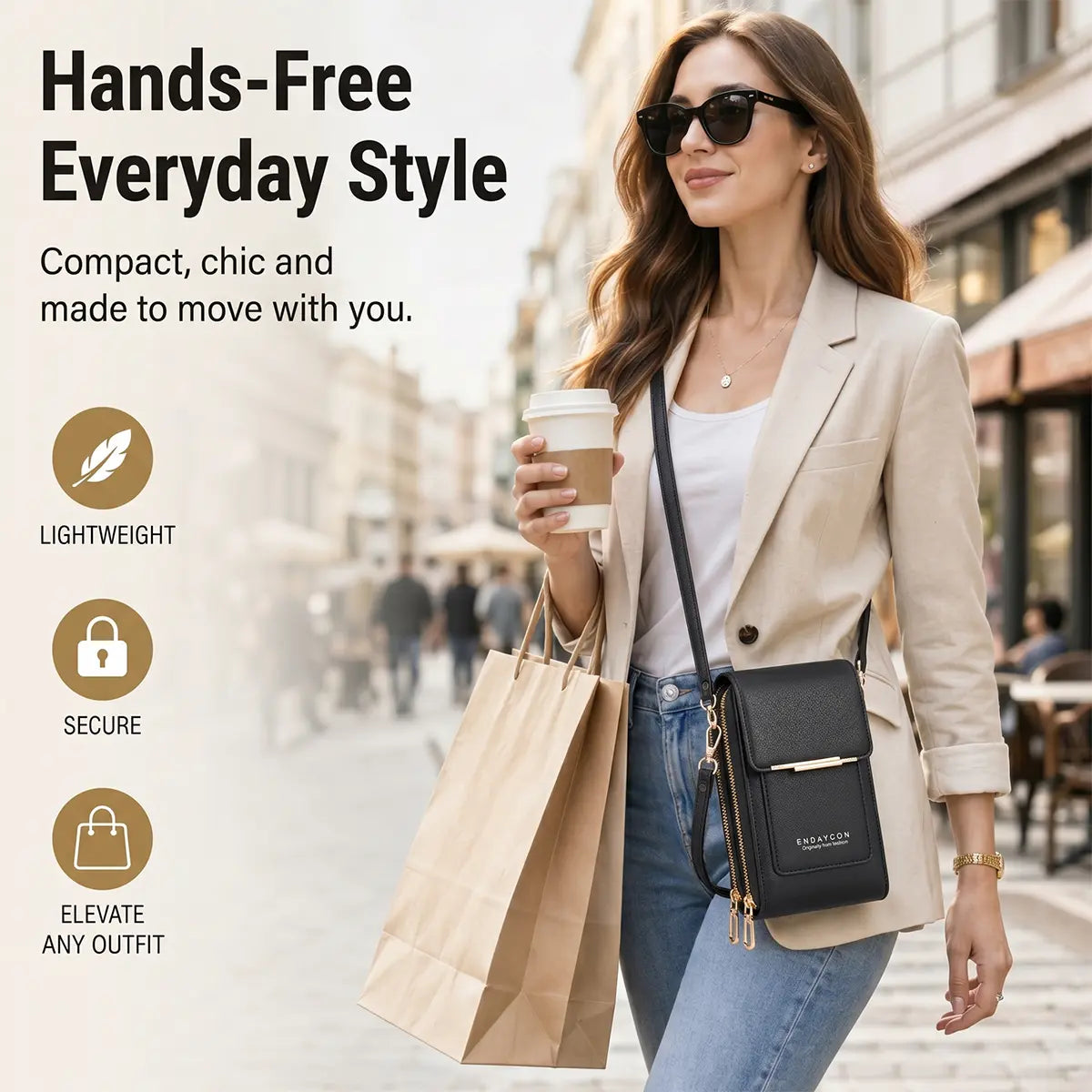 Women's Minimalist Touchscreen Crossbody Phone Wallet Bag - Multi-Color, Water-Resistant