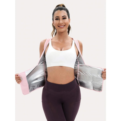 Women's Zip-Up Sauna Sweat Vest Compression Top Gym
