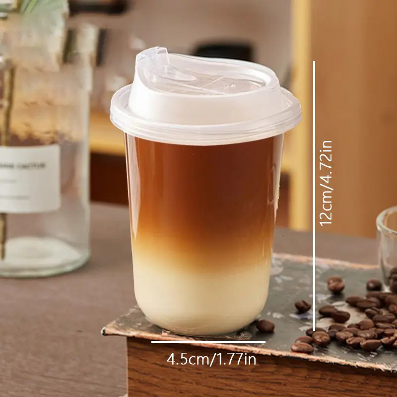 15OZ Heavy-Duty Disposable Coffee Cups with Sip Lids