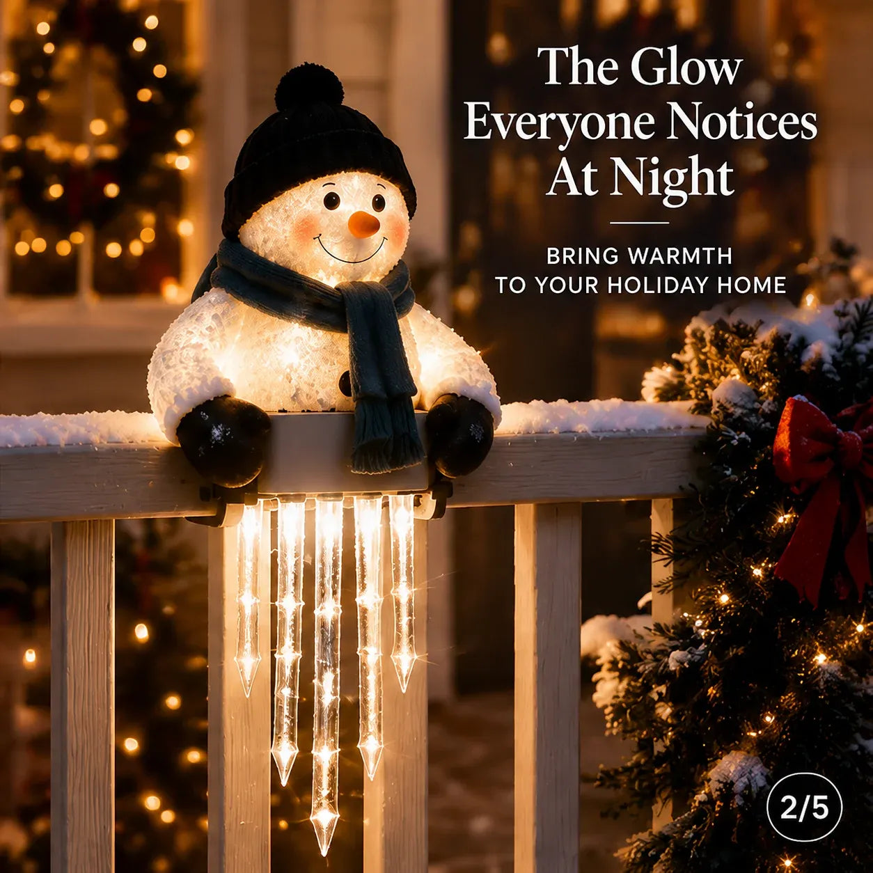 🥳50K+ SOLD!💞☃️WinterGlow Snowman Icicle Light Decor