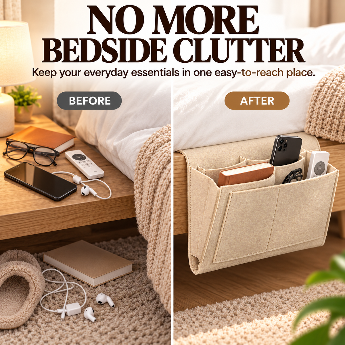 🔥Bedside Hanging Organizer – Keep Essentials Within Reach