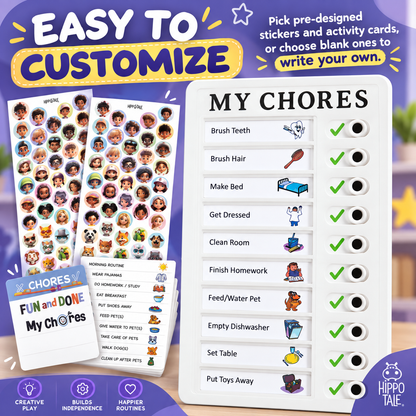 Daily Routine Chart for Kids - Back to School Chores & Visual Schedule