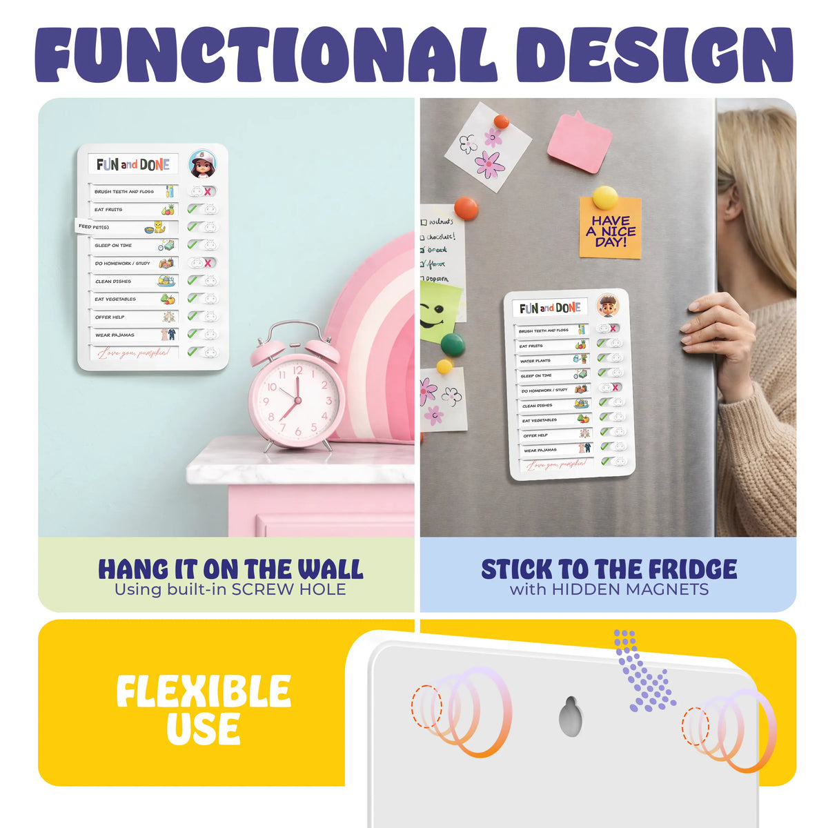 Daily Routine Chart for Kids - Back to School Chores & Visual Schedule