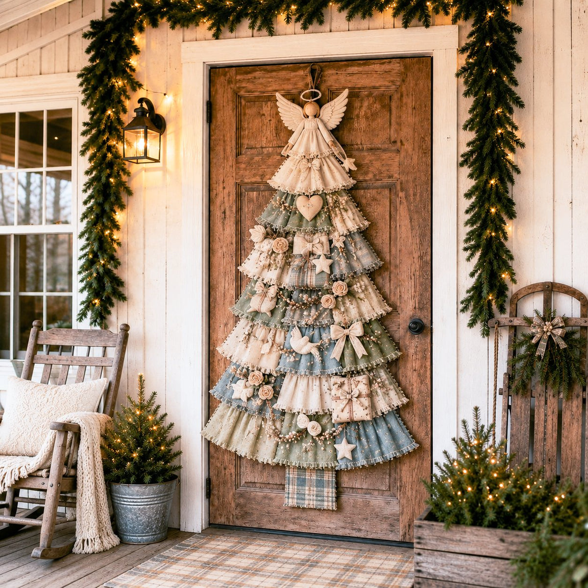 🎄 DIY Oversized Patchwork Christmas Tree Door Hanging Kit – 51" Holiday Craft ✨