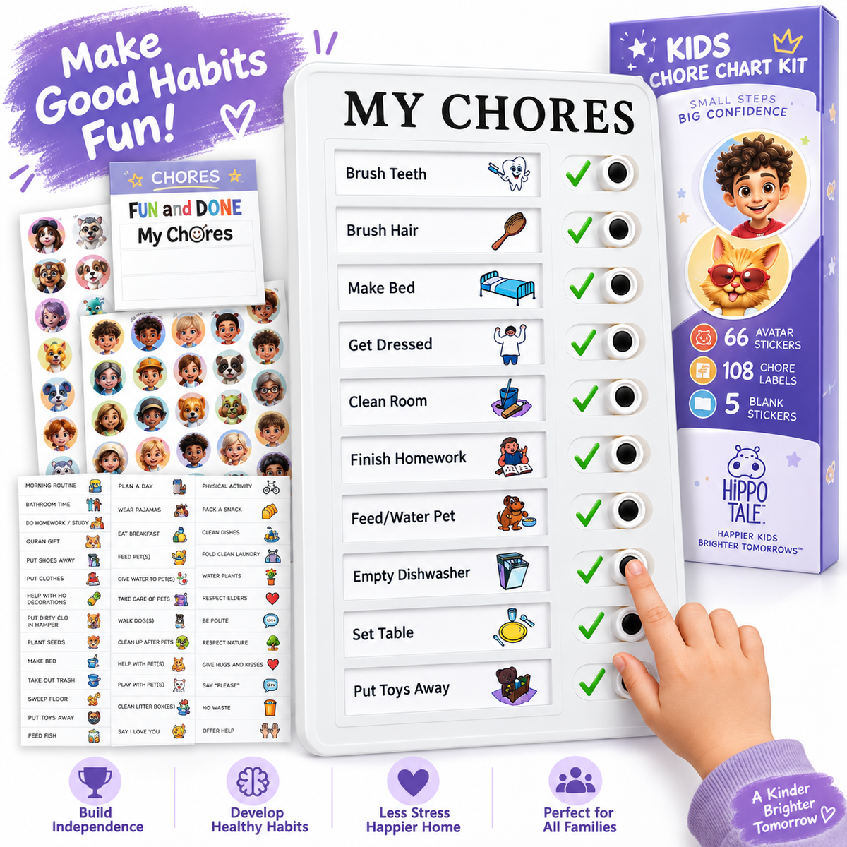 Daily Routine Chart for Kids - Back to School Chores & Visual Schedule