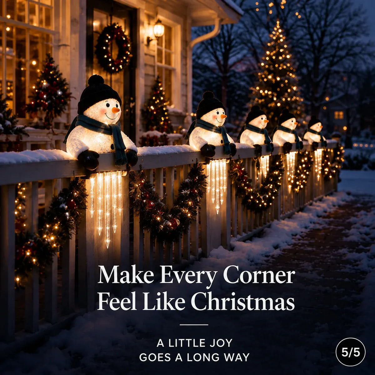 🥳50K+ SOLD!💞☃️WinterGlow Snowman Icicle Light Decor