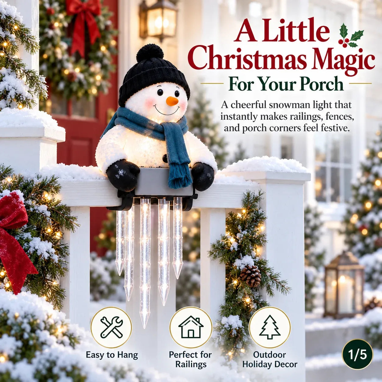 🥳50K+ SOLD!💞☃️WinterGlow Snowman Icicle Light Decor