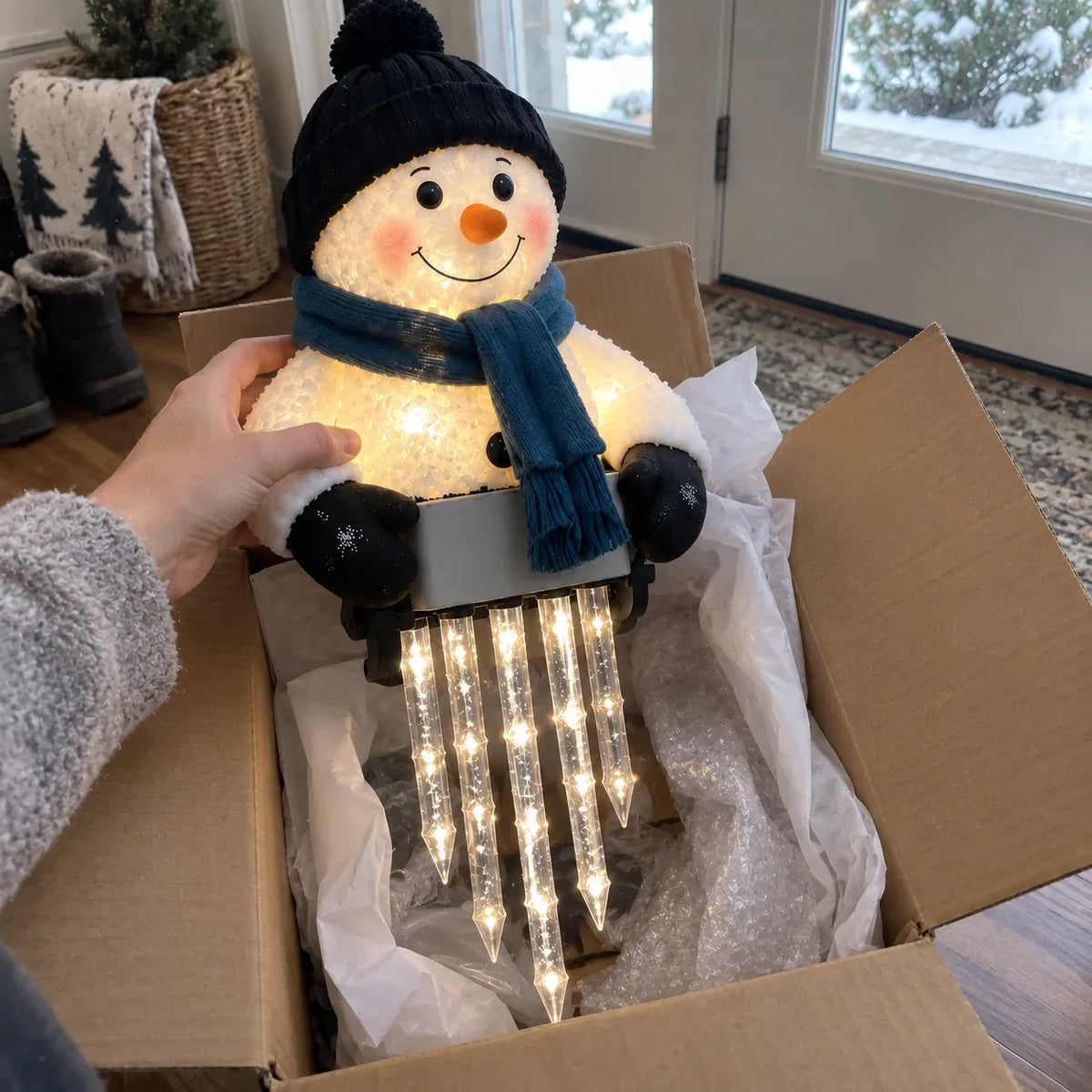 🥳50K+ SOLD!💞☃️WinterGlow Snowman Icicle Light Decor