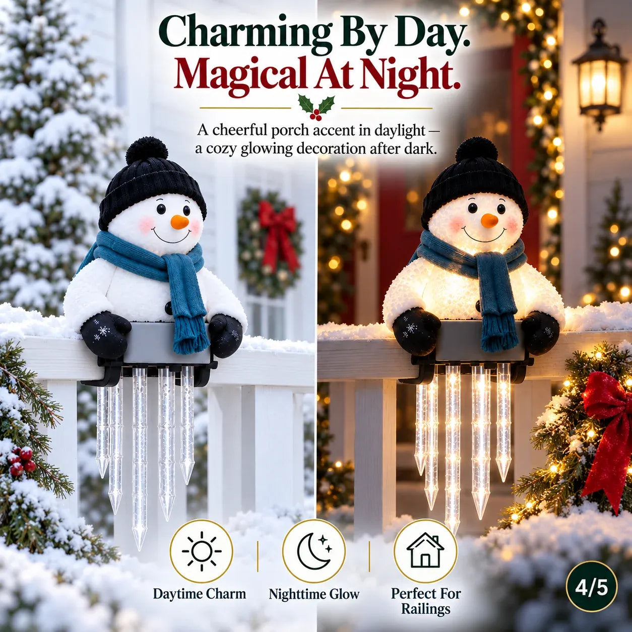 🥳50K+ SOLD!💞☃️WinterGlow Snowman Icicle Light Decor
