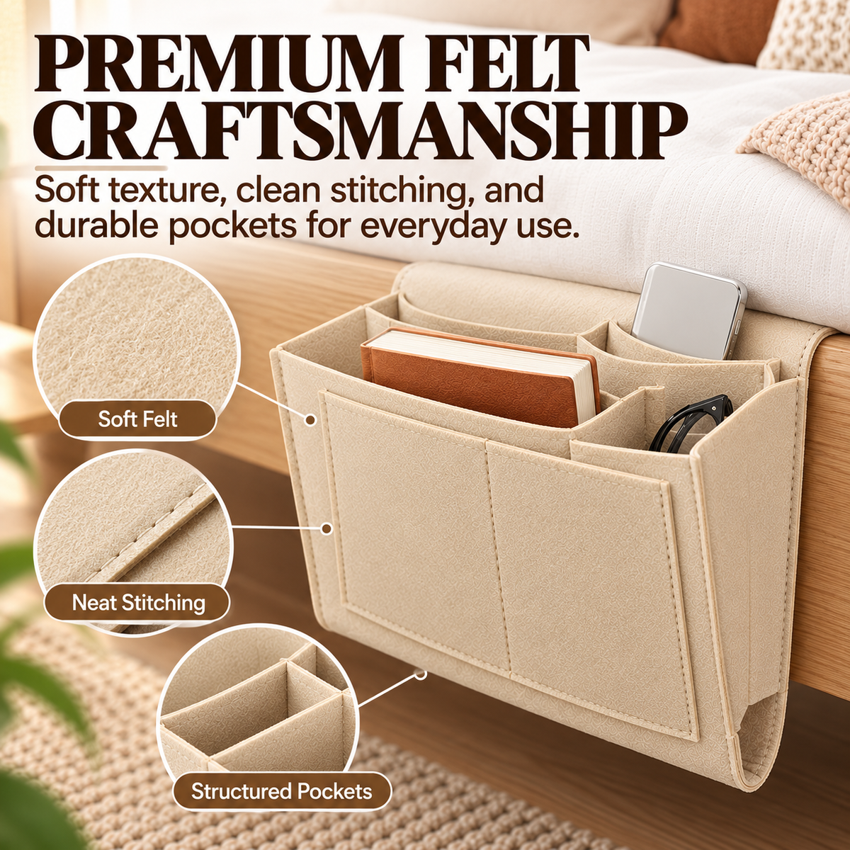 🔥Bedside Hanging Organizer – Keep Essentials Within Reach