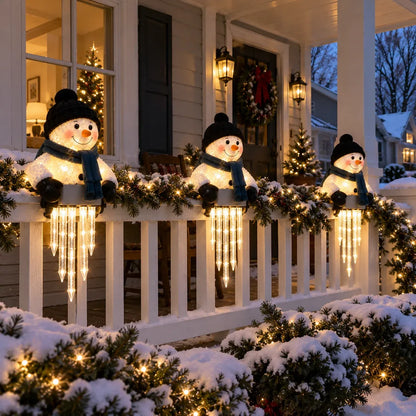🥳50K+ SOLD!💞☃️WinterGlow Snowman Icicle Light Decor
