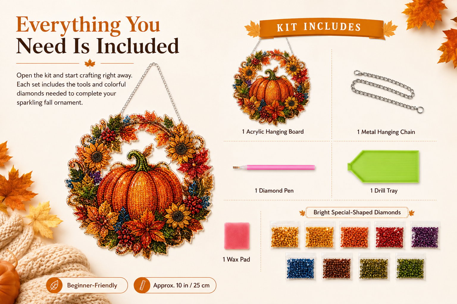 ✨ Seasonal Diamond Art Hanging Ornament Collection |DIY Holiday Craft Kit