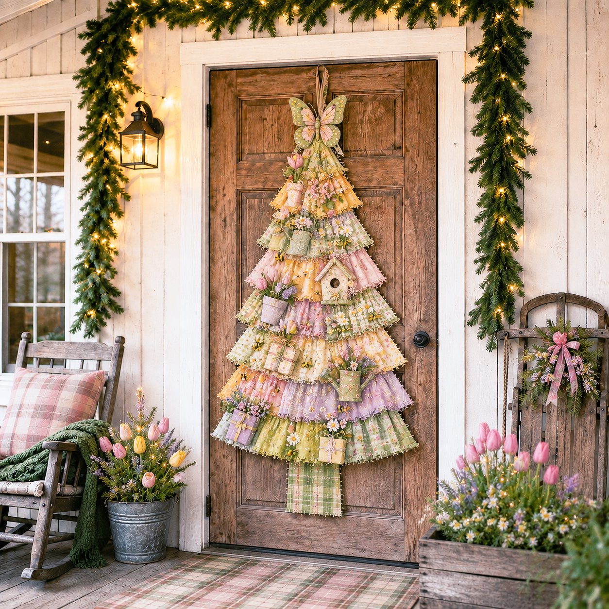 🎄 DIY Oversized Patchwork Christmas Tree Door Hanging Kit – 51" Holiday Craft ✨