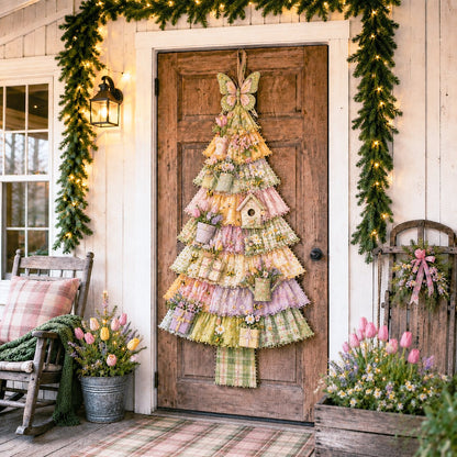 🎄 DIY Oversized Patchwork Christmas Tree Door Hanging Kit – 51" Holiday Craft ✨