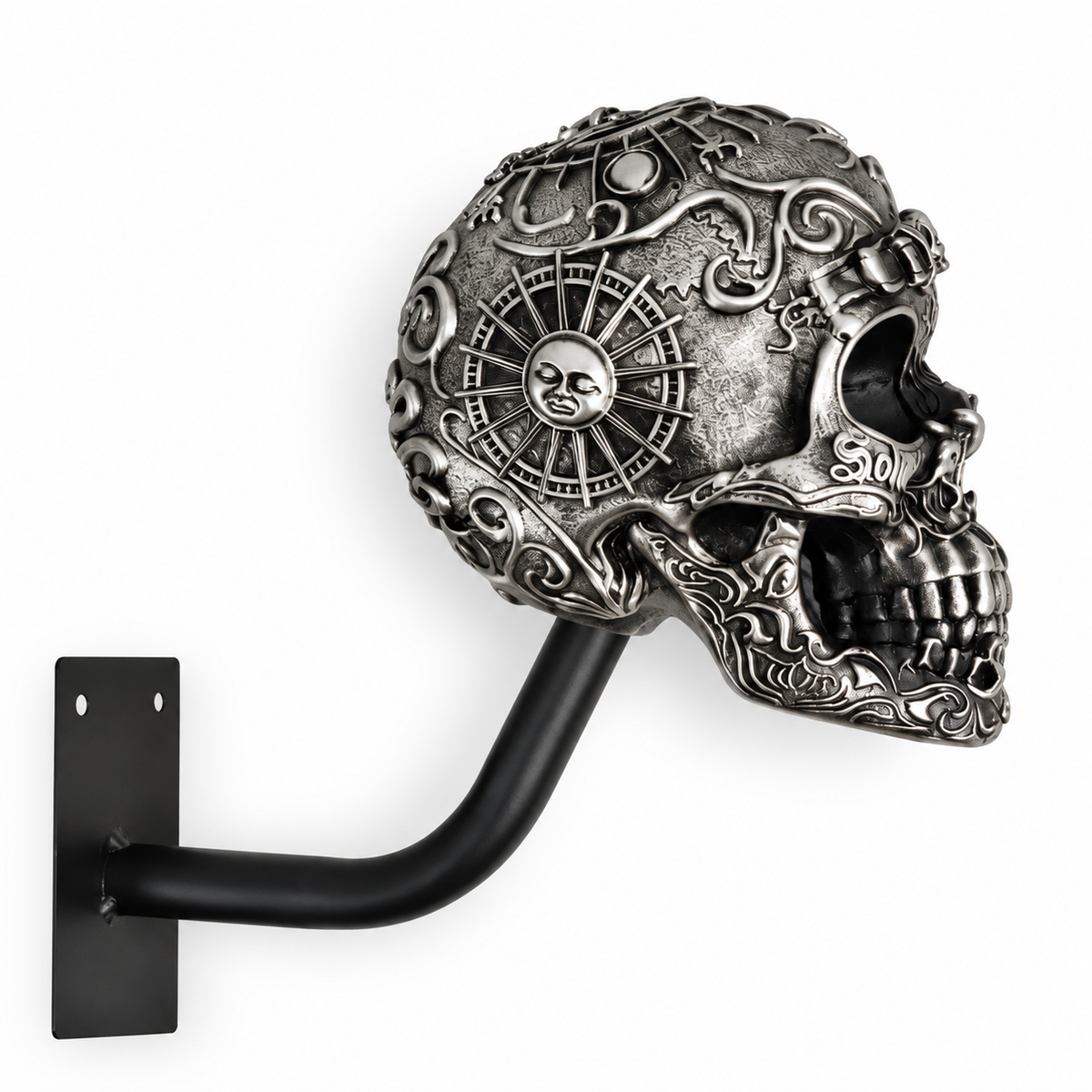 💀 Motorcycle Skull Helmet Holder – Garage Display Wall Mount