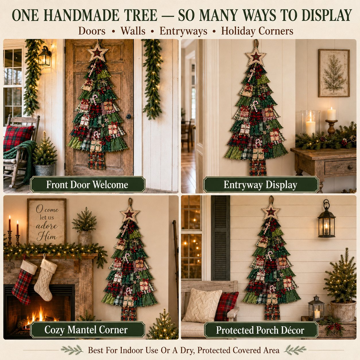 🎄 DIY Oversized Patchwork Christmas Tree Door Hanging Kit – 51" Holiday Craft ✨