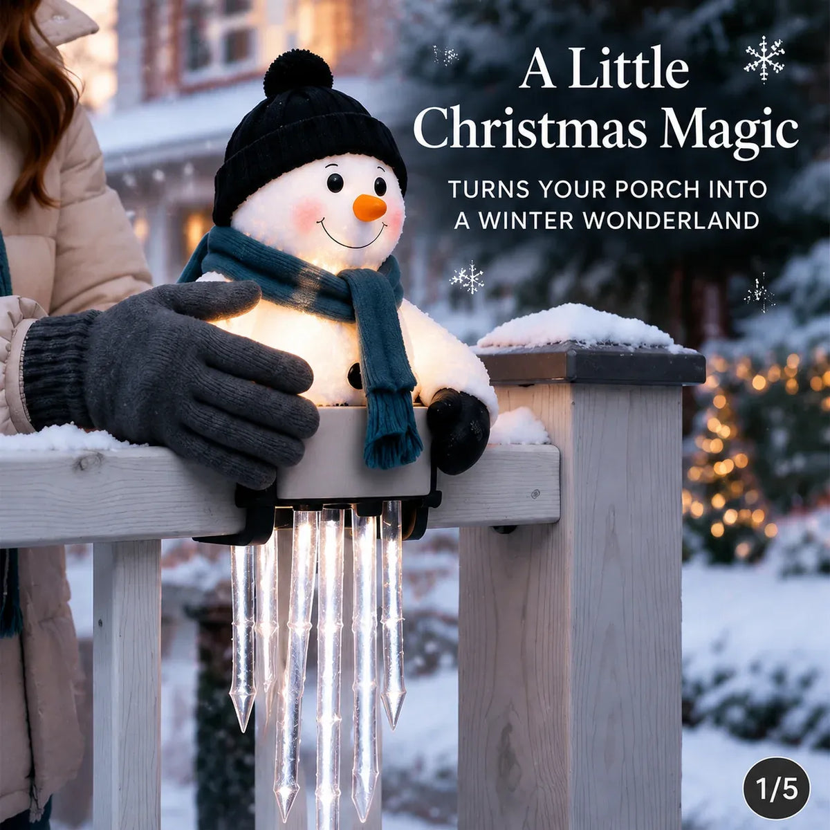 🥳50K+ SOLD!💞☃️WinterGlow Snowman Icicle Light Decor