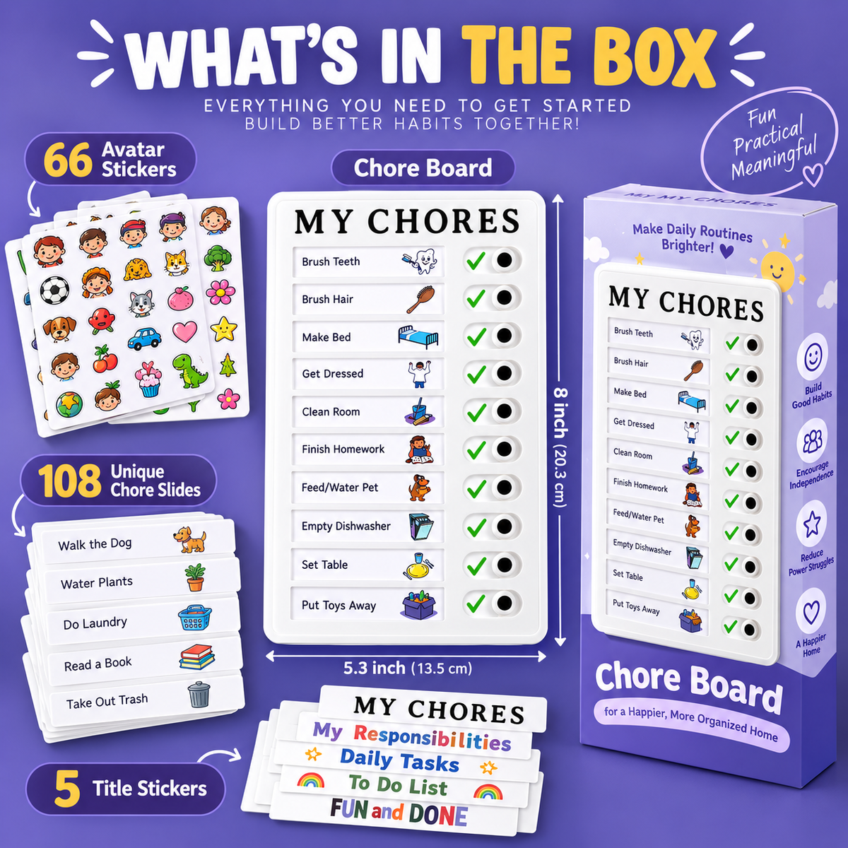 Daily Routine Chart for Kids - Back to School Chores & Visual Schedule