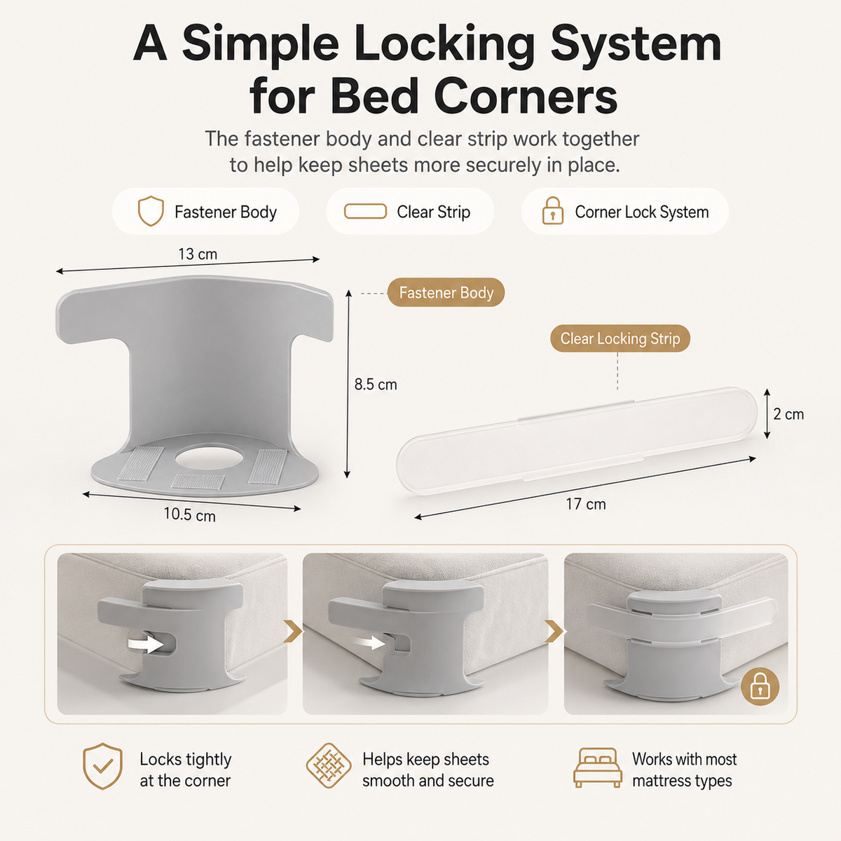 🛏️Bed Sheet Corner Fastener | 4-Piece Set for Smoother, Tidier Beds