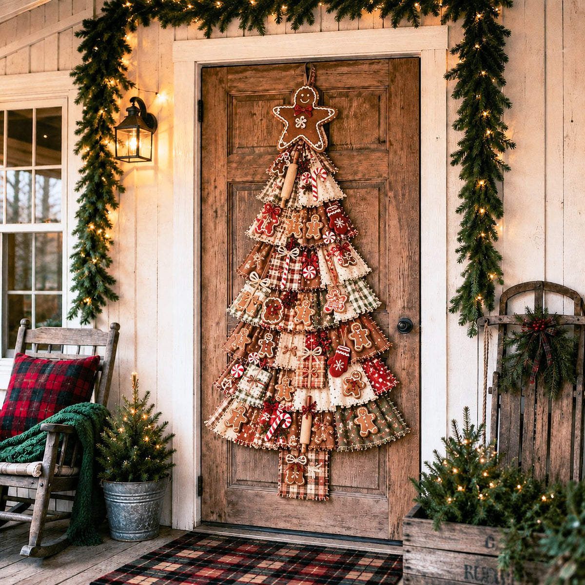 🎄 DIY Oversized Patchwork Christmas Tree Door Hanging Kit – 51" Holiday Craft ✨
