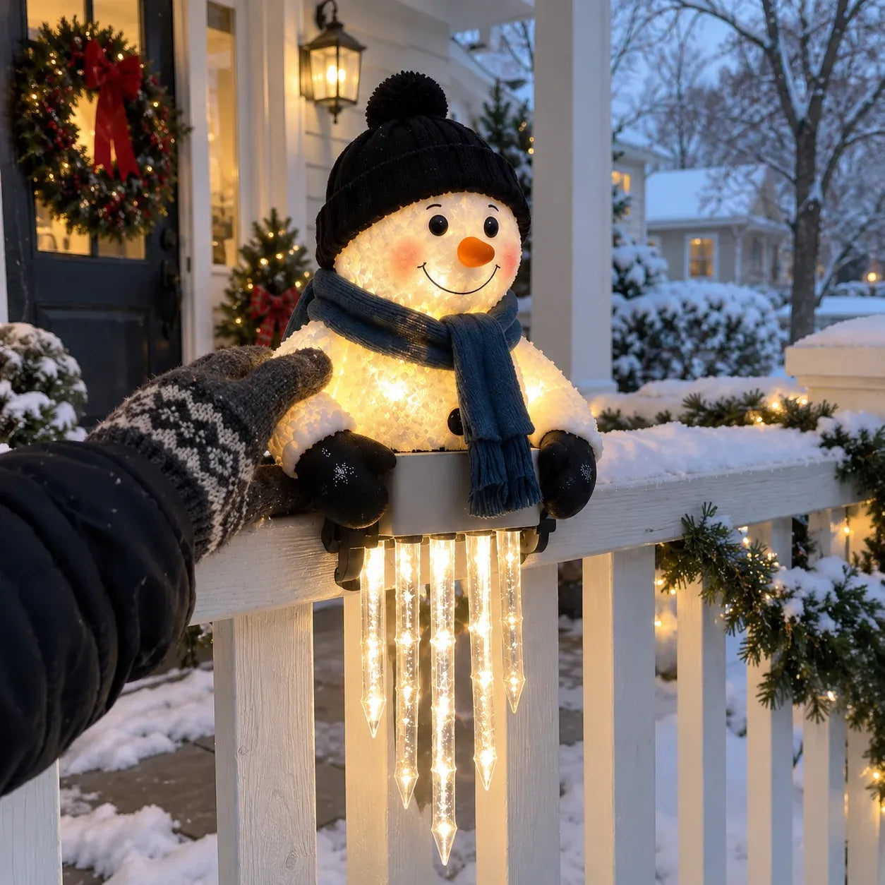 🥳50K+ SOLD!💞☃️WinterGlow Snowman Icicle Light Decor