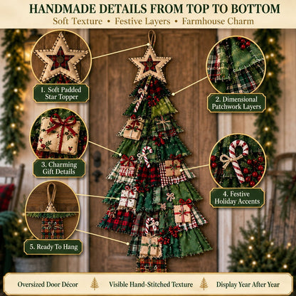 🎄 DIY Oversized Patchwork Christmas Tree Door Hanging Kit – 51" Holiday Craft ✨