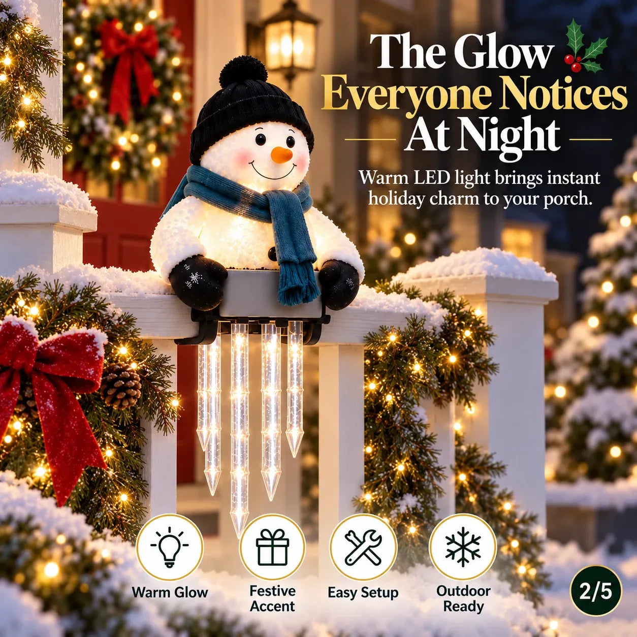 🥳50K+ SOLD!💞☃️WinterGlow Snowman Icicle Light Decor
