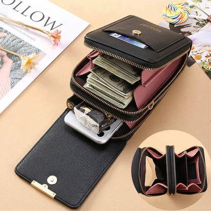 Women's Minimalist Touchscreen Crossbody Phone Wallet Bag - Multi-Color, Water-Resistant