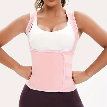 Women's Zip-Up Sauna Sweat Vest Compression Top Gym