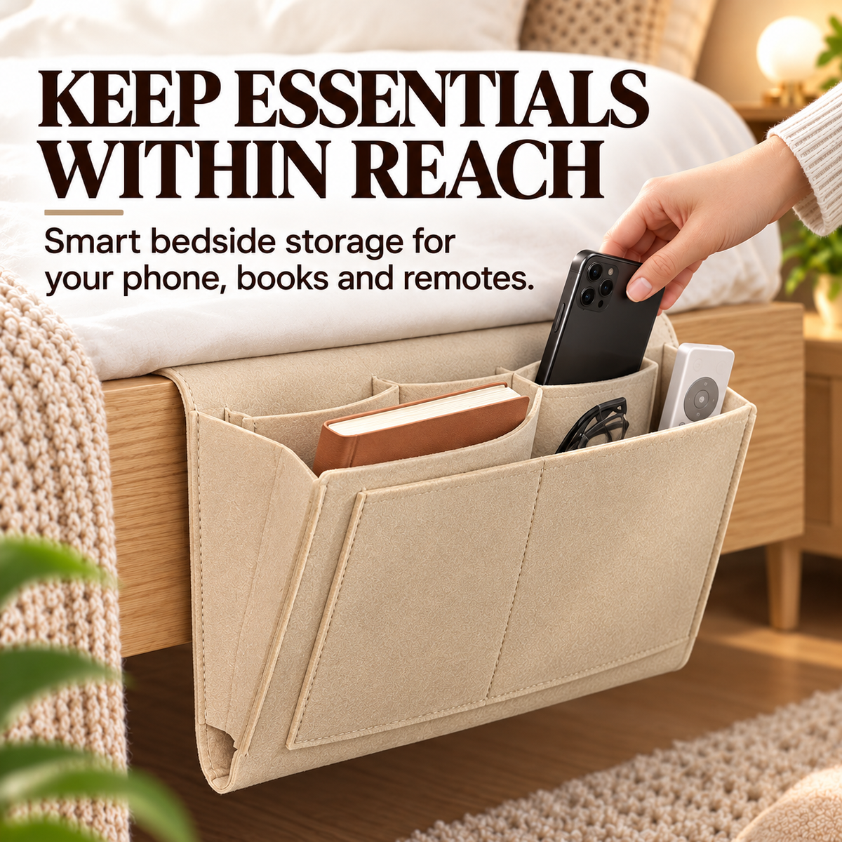 🔥Bedside Hanging Organizer – Keep Essentials Within Reach